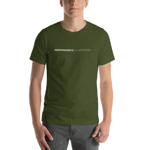 Olive / S Independence is Happiness Short-Sleeve Unisex T-Shirt by Design Express