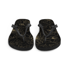 Golden Floral Flip-Flops by Design Express