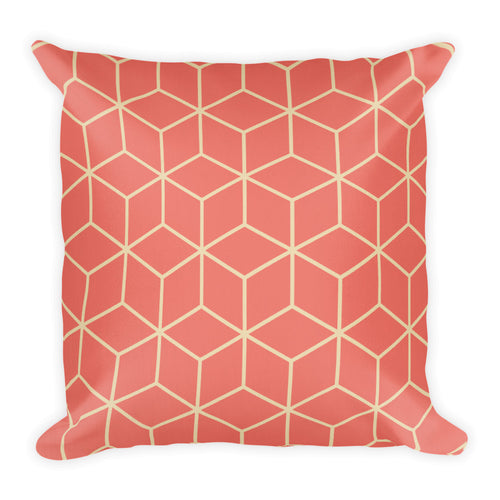 Default Title Diamonds Peach Square Premium Pillow by Design Express