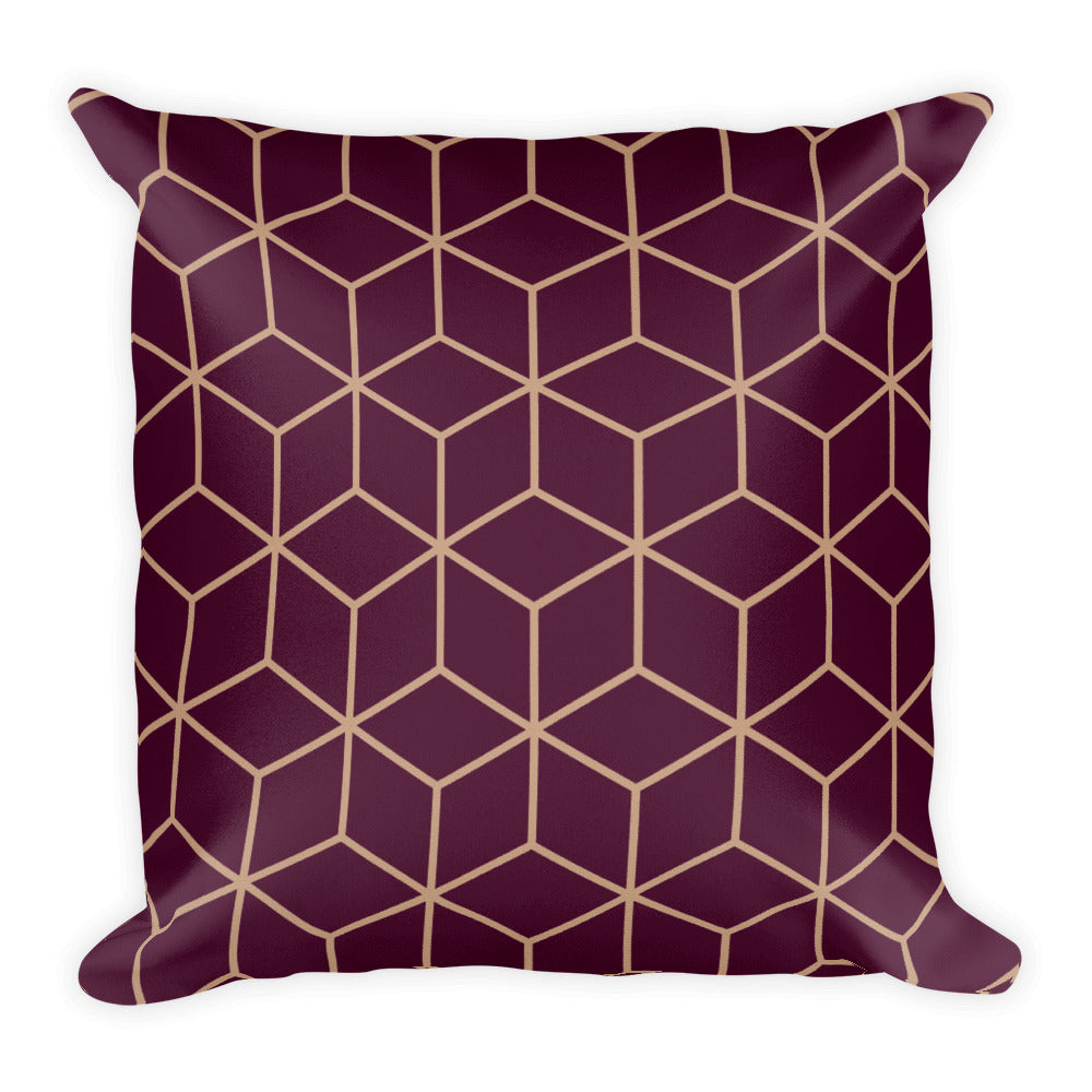 Default Title Diamonds Wine Square Premium Pillow by Design Express