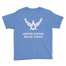 Heather Royal / XS United States Space Force "Reverse" Youth Short Sleeve T-Shirt by Design Express
