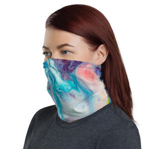 Blue Multicolor Marble Neck Gaiter Masks by Design Express