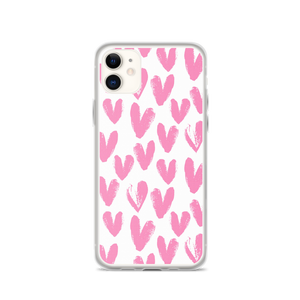 iPhone 11 Pink Heart Pattern iPhone Case by Design Express