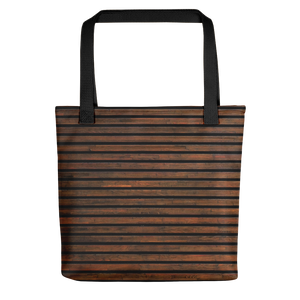 Default Title Horizontal Brown Wood Print Tote Bag by Design Express