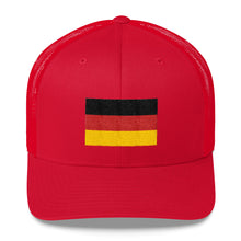 Red Germany Flag Embroidered Trucker Cap by Design Express