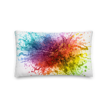 20×12 Rainbow Paint Splash Premium Pillow by Design Express