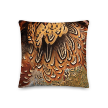 Brown Pheasant Feathers Square Premium Pillow by Design Express