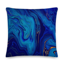 22×22 Blue Marble Square Premium Pillow by Design Express
