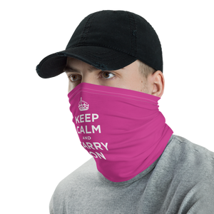 Magenta Keep Calm & Carry On Neck Gaiter Masks by Design Express