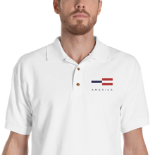 S America Tower Pattern Embroidered Polo Shirt by Design Express