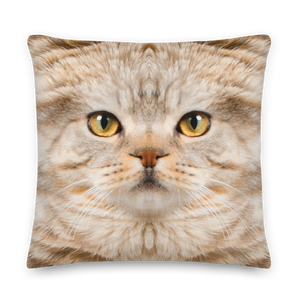 22×22 Scottish Fold Cat "Hazel" Premium Pillow by Design Express