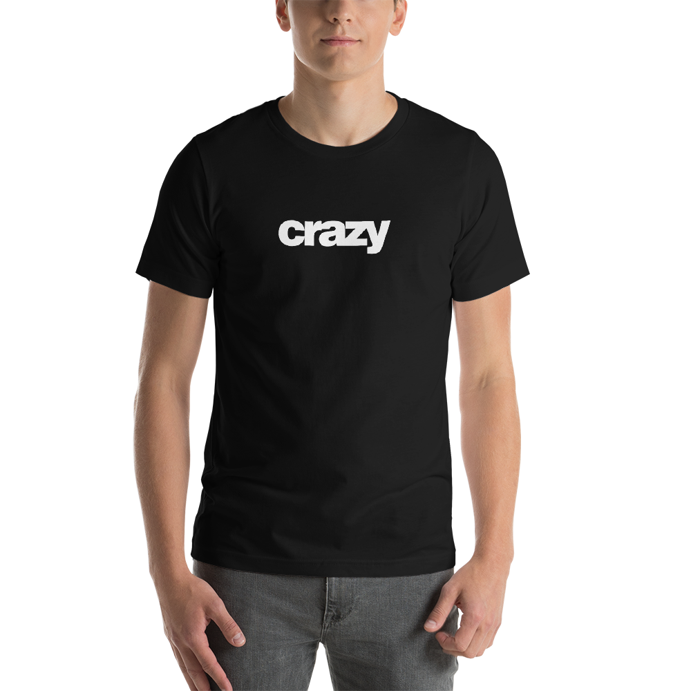 XS Crazy Helvetica Black Unisex T-Shirt by Design Express