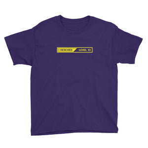 Purple / XS I Reached lLevel 13 Loading Youth Short Sleeve T-Shirt by Design Express