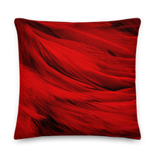 22×22 Red Feathers Square Premium Pillow by Design Express