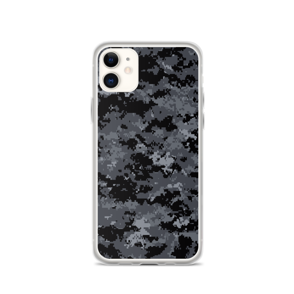 iPhone 11 Dark Grey Digital Camouflage Print iPhone Case by Design Express