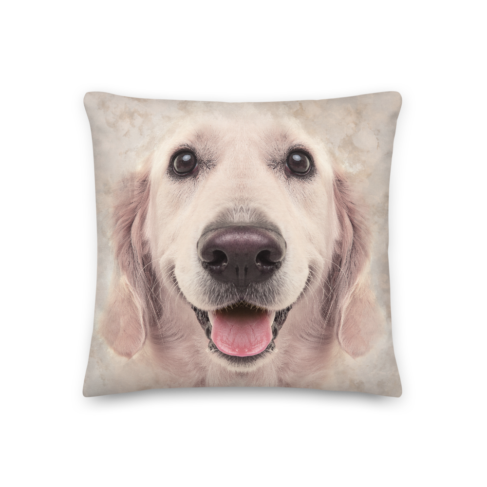 18×18 Golden Retriever Dog Premium Pillow by Design Express
