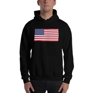 Black / S United States Flag "Solo" Hooded Sweatshirt by Design Express