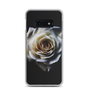 Samsung Galaxy S10e White Rose on Black Samsung Case by Design Express