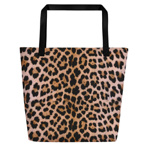 Black Leopard "All Over Animal" 2 Beach Bag Totes by Design Express