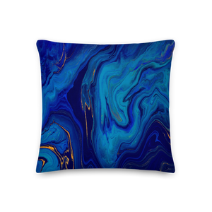 Blue Marble Square Premium Pillow by Design Express