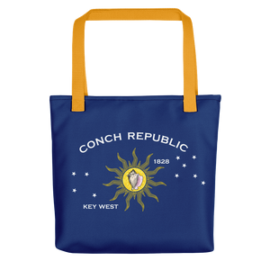 Yellow Key West Conch Republic Flag Allover Print Tote bag Totes by Design Express