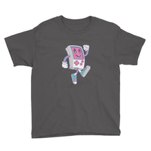 Charcoal / XS Game Boy Happy Walking Youth Short Sleeve T-Shirt by Design Express