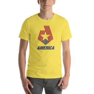 Yellow / S America "Star & Stripes" Short-Sleeve Unisex T-Shirt by Design Express