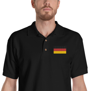 Black / S Germany Flag Embroidered Polo Shirt by Design Express