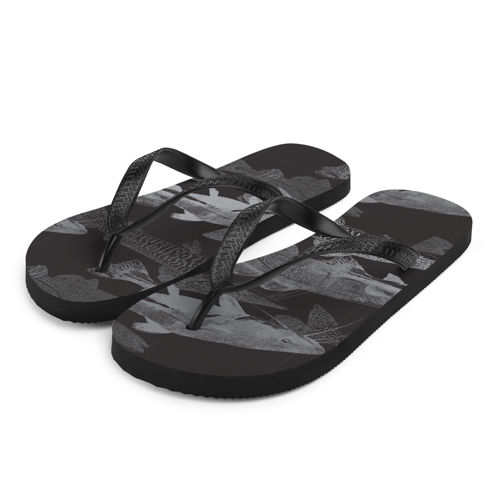 S Grey Black Catfish Flip-Flops by Design Express