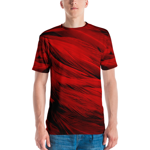 XS Red Feathers Men's T-shirt by Design Express