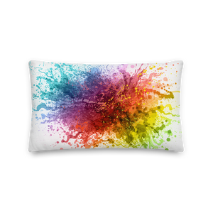Rainbow Paint Splash Premium Pillow by Design Express