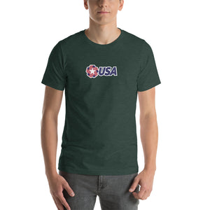 Heather Forest / S USA "Rosette" Short-Sleeve Unisex T-Shirt by Design Express