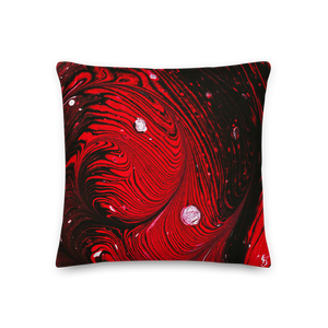 Black Red Abstract Square Premium Pillow by Design Express
