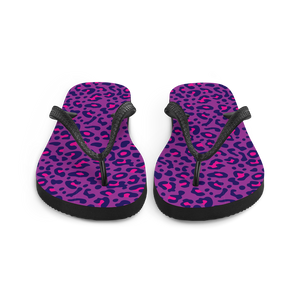 Purple Leopard Print Flip-Flops by Design Express