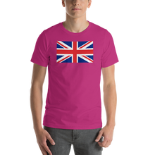Berry / S United Kingdom Flag "Solo" Short-Sleeve Unisex T-Shirt by Design Express