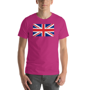 Berry / S United Kingdom Flag "Solo" Short-Sleeve Unisex T-Shirt by Design Express