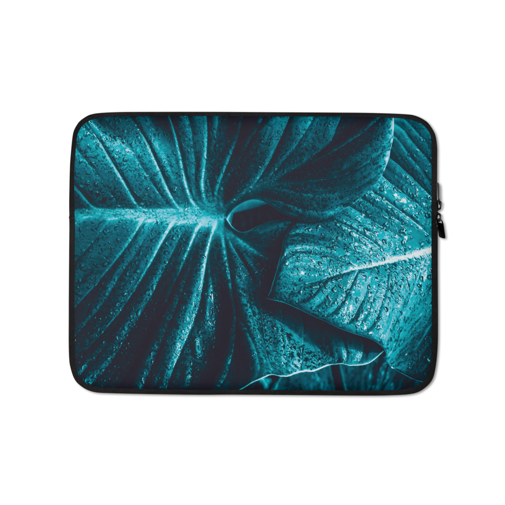 13 in Turquoise Leaf Laptop Sleeve by Design Express