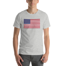 Athletic Heather / S United States Flag "Solo" Short-Sleeve Unisex T-Shirt by Design Express