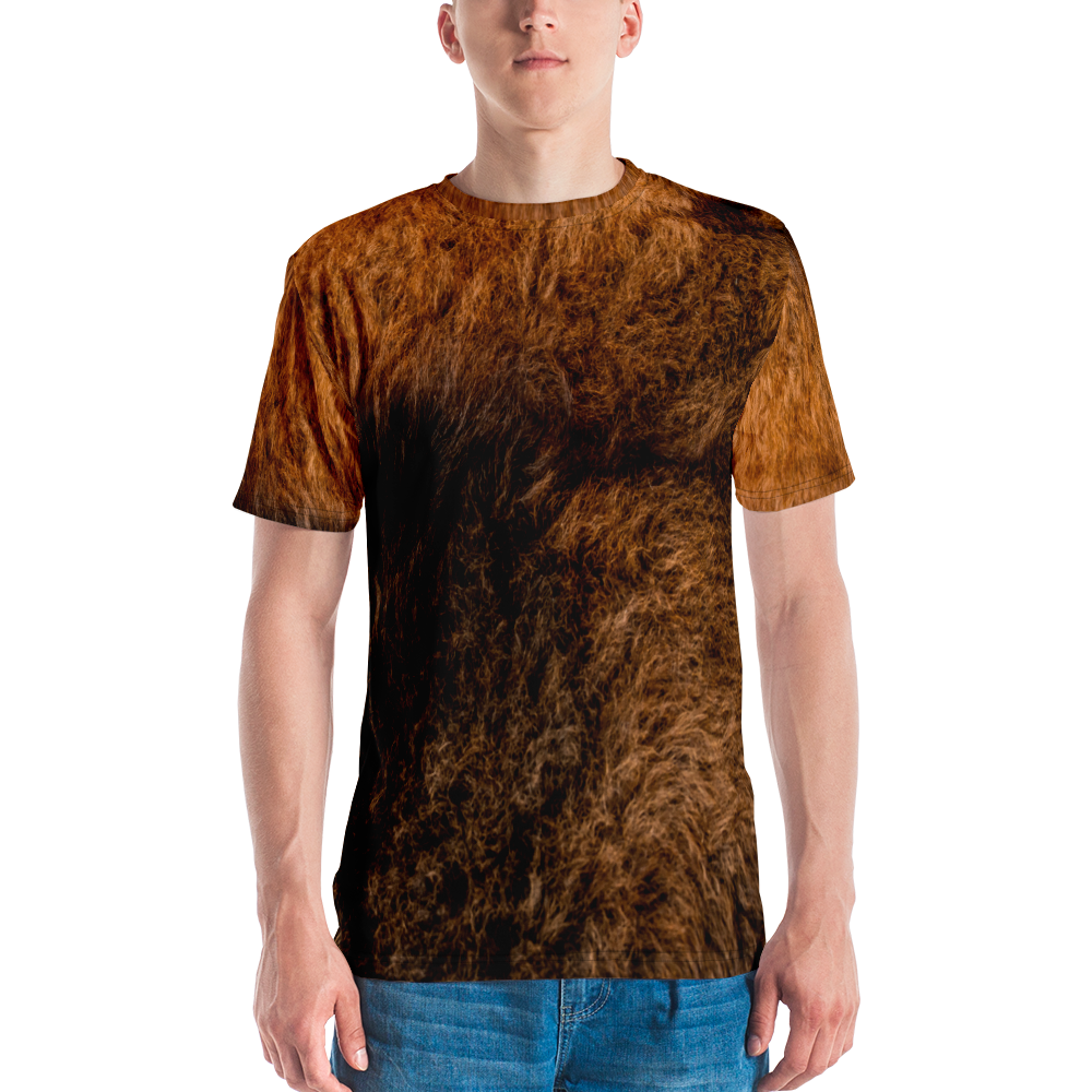 XS Bison Fur Men's T-shirt by Design Express