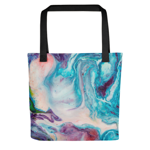 Default Title Blue Multicolor Marble Tote Bag by Design Express