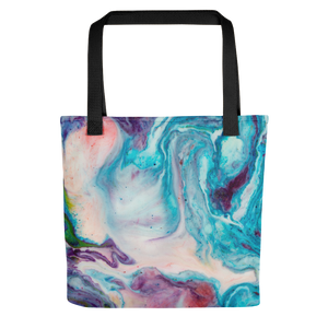 Default Title Blue Multicolor Marble Tote Bag by Design Express