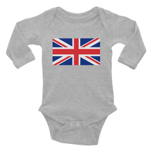 Heather / 6M United Kingdom Flag "Solo" Infant Long Sleeve Bodysuit by Design Express