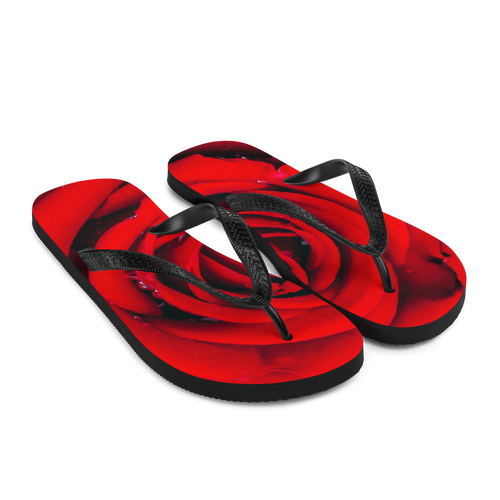 Fresh Red Rose Flip-Flops by Design Express