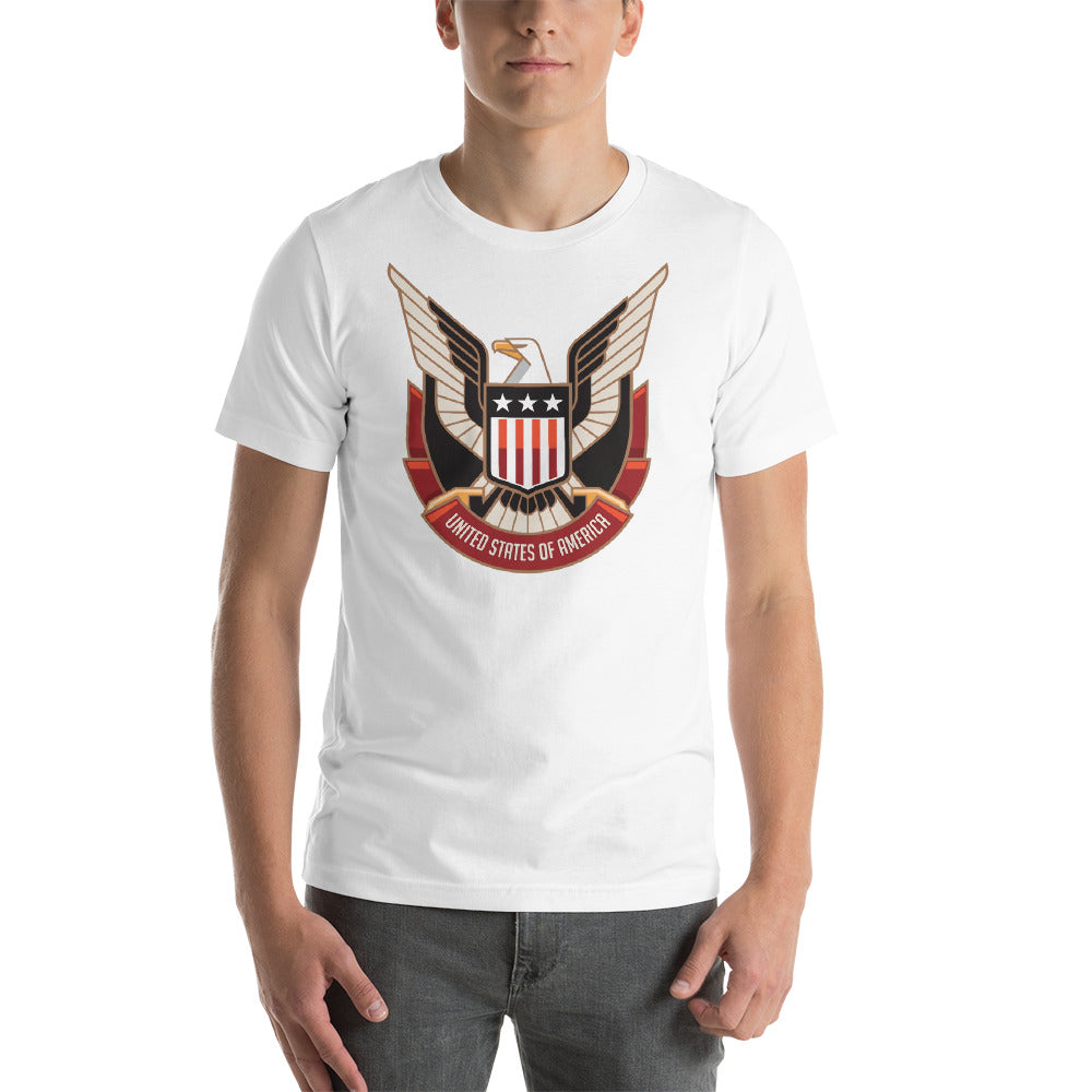 White / XS Eagle USA 03 Short-Sleeve Unisex T-Shirt by Design Express
