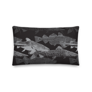 Grey Black Catfish Rectangle Premium Pillow by Design Express