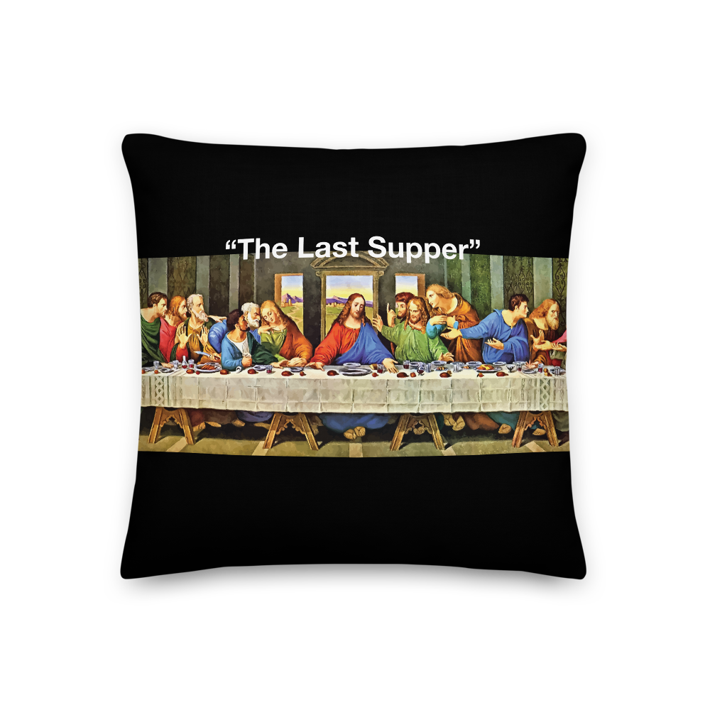 18×18 The Last Supper Black Square Premium Pillow by Design Express