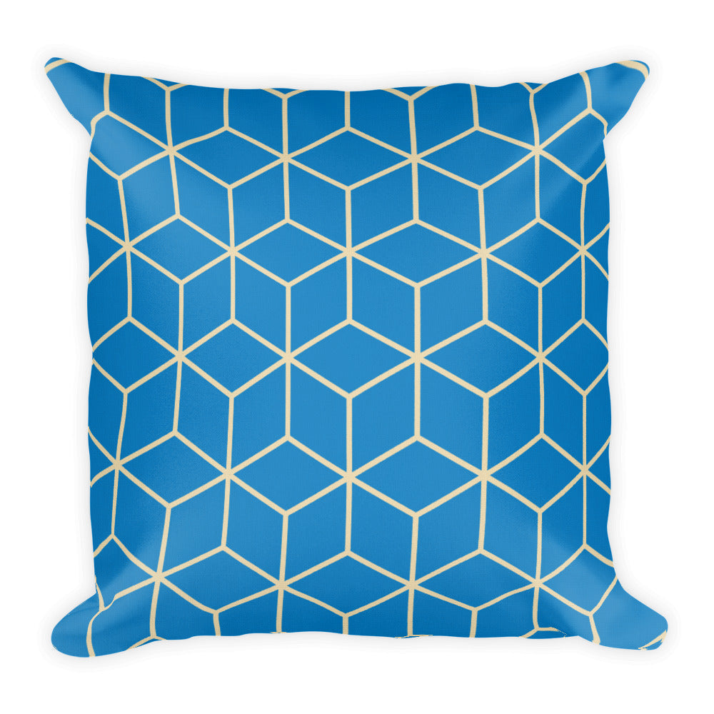 Default Title Diamonds Blue Square Premium Pillow by Design Express