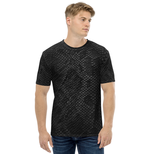 XS Black Snake Skin Men's T-shirt by Design Express