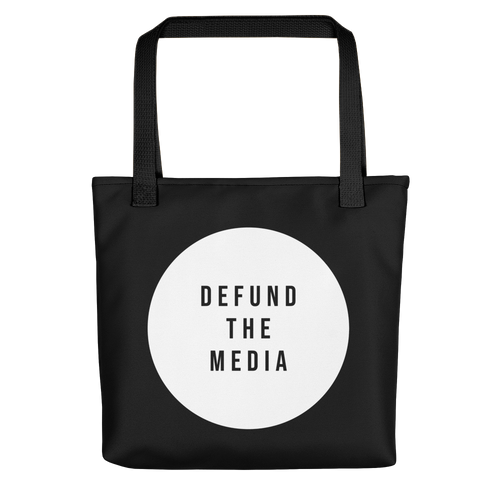 Default Title Defund The Media Circle Black Tote bag by Design Express