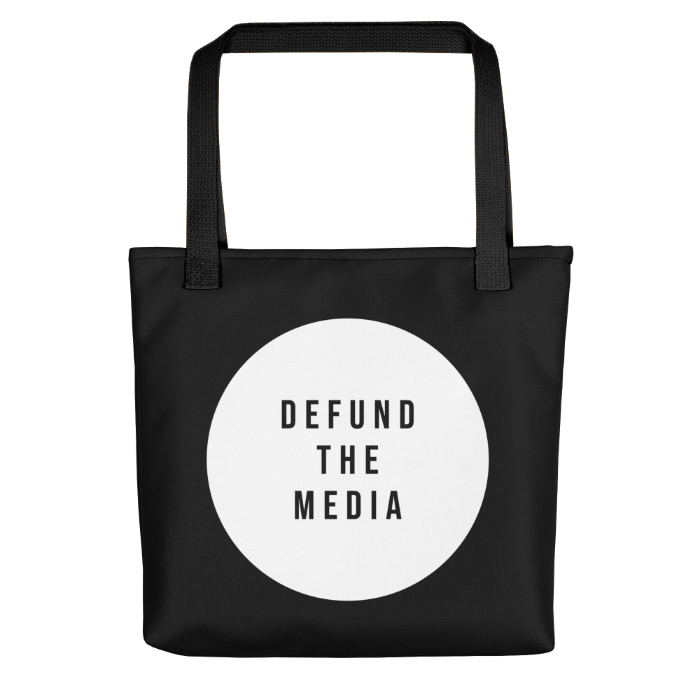 Default Title Defund The Media Circle Black Tote bag by Design Express